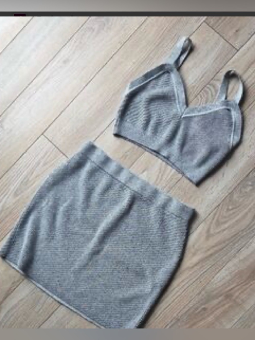 ribbed knit bodycon two piece set XS
